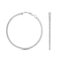 Lab Grown Diamond Hoops In 18ct White Gold 