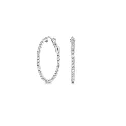 Lab Grown Diamond Hoops In 18ct White Gold 