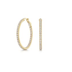Lab Grown Diamond Hoops In 18ct Gold 