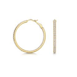 Lab Grown Diamond Hoops In 18ct Gold 