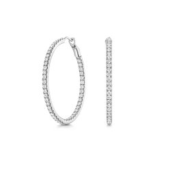 Lab Grown Diamond Hoops In 18ct White Gold 