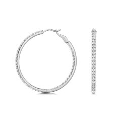 Lab Grown Diamond Hoops In 18ct White Gold 