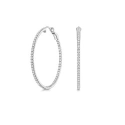 Lab Grown Diamond Hoops In 18ct White Gold 