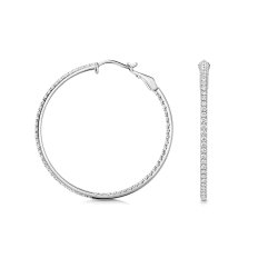 Lab Grown Diamond Hoops In 18ct White Gold 