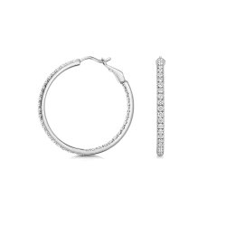 Lab Grown Diamond Hoops In 18ct White Gold 