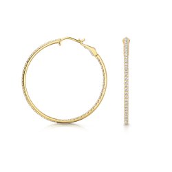 Lab Grown Diamond Hoops In 18ct Gold 