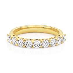 Lab Grown Claw Set Eternity Ring In 18ct Gold 