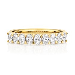 Lab Grown Diamond Oval Half Eternity In 18ct Gold 