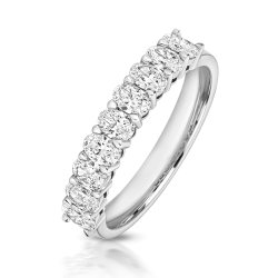 Lab Grown Diamond Oval Half Eternity In Platinum 