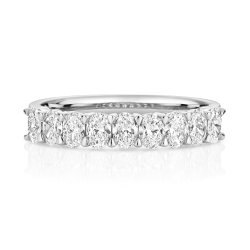 Lab Grown Diamond Oval Half Eternity In 18ct White Gold 