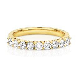 Lab Grown Claw Set Eternity Ring In 18ct Gold 