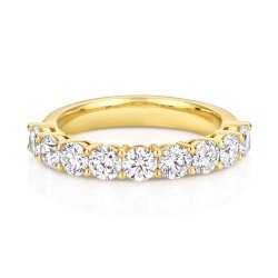 Lab Grown Claw Set Eternity Ring In 18ct Gold 