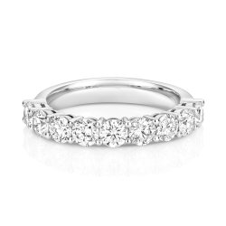 Lab Grown Claw Set Eternity Ring In 18ct White Gold 