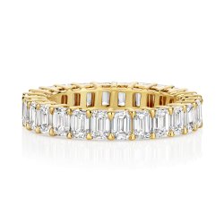 Lab Grown Diamond Emerald Cut Full Eternity In 18ct Gold 