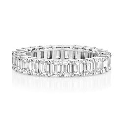 Lab Grown Diamond Emerald Cut Full Eternity In 18ct White Gold 