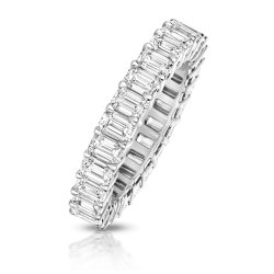 Lab Grown Diamond Emerald Cut Full Eternity In 18ct White Gold 