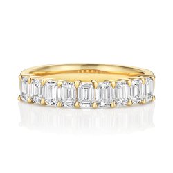 Lab Grown Diamond Emerald Cut Half Eternity In 18ct Gold 