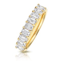 Lab Grown Diamond Emerald Cut Half Eternity In 18ct Gold 
