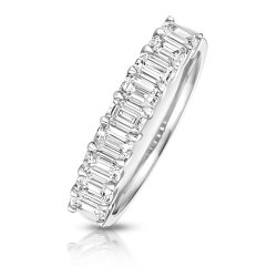 Lab Grown Diamond Emerald Cut Half Eternity In Platinum 