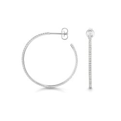 Lab Grown Diamond Hoops In 9ct White Gold 