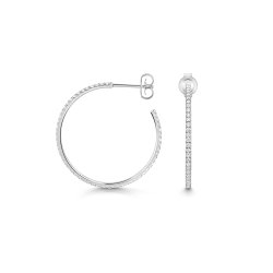 Lab Grown Diamond Hoops In 9ct White Gold 