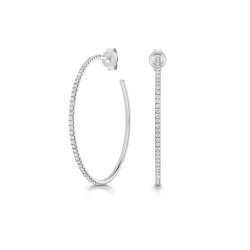 Lab Grown Diamond Hoops In 9ct White Gold 