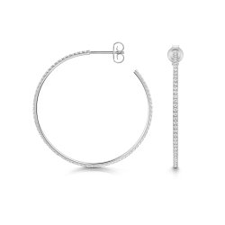 Lab Grown Diamond Hoops In 9ct White Gold 
