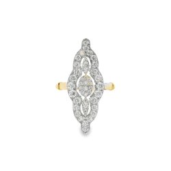 9ct Yellow Gold 1.22ct Lab Grown Diamond Cocktail Ring