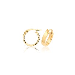 9ct Yel Gold D/c Earring Hoops ER1263-