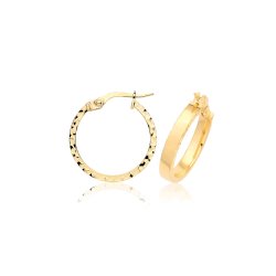 9ct Yel Gold D/c Earring Hoops ER1263-