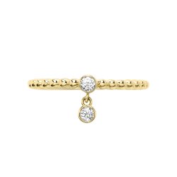9ct Gold Bobble Ring With Charm 