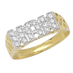9ct Gold Cz Nan Ring 