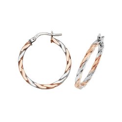 9ct Gold 2 Tone Twisted Hoops ER1041RW-