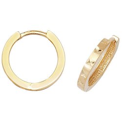 9ct Gold Diamond Cut Hinged Hoops 