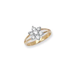 9ct Gold Babies' Cz Cluster Ring 
