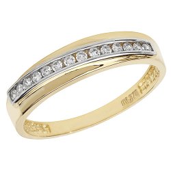 9ct Gold Channel Set Cz Ring 