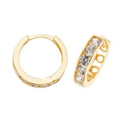 9ct Gold Cz Hinged Hoops 