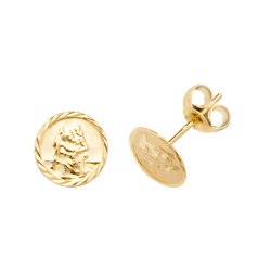 9ct Gold St Christopher Studs 