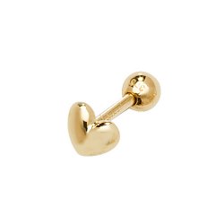 9ct Gold Heart Cartilage Stud 
