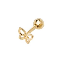 9ct Gold Butterfly Cartilage Stud 