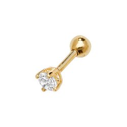 9ct Gold Cz Claw Set Cartilage Stud 