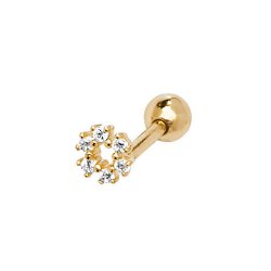 9ct Gold Cz Circle Cartilage Stud 