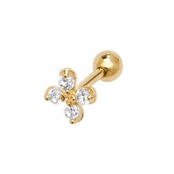 9ct Gold Cz Flower Cartilage Stud 