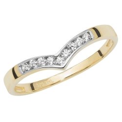 9ct Gold Channel Set Cz Wishbone Ring 