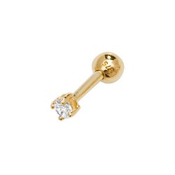 9ct Gold Cz Claw Set Cartilage Stud 
