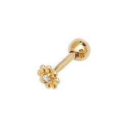 9ct Gold Cz Daisy Cartilage Stud 