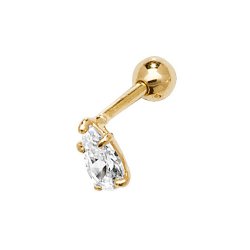 9ct Gold Cz Pear Shape Cartilage Stud 