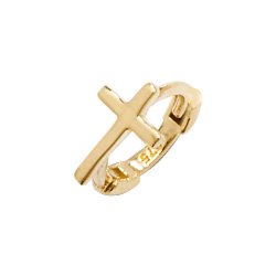 9ct Gold Cross Cartilage Hoop 