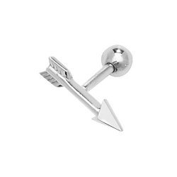9ct White Gold Arrow Cartilage Stud 