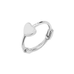 9ct White Gold Heart Cartilage Hoop 